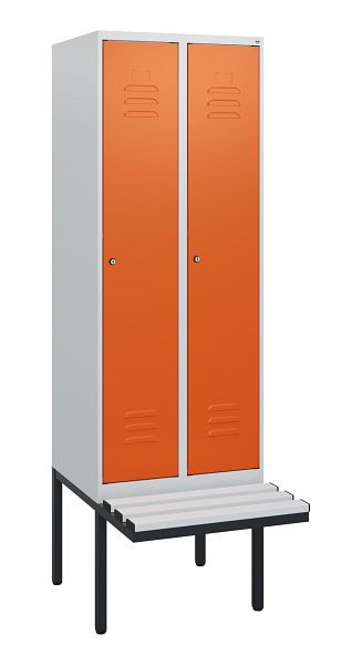 C+P Umkleidespind Classic PLUS, 2 Abteile, 1950x600x815mm, 7035/2004, Zylinderschlösser, 0800405-20 S10063
