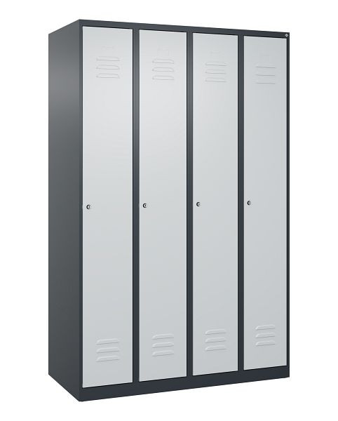 C+P luierkluis Classic PLUS met middenwand, 4 vakken, 1850x1200x500mm, 7016/7035, cilindersloten, 080000-40F S10015
