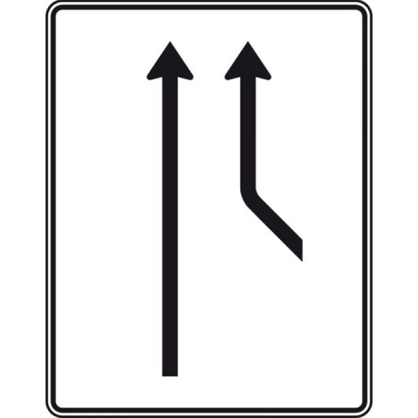 Steen HGS invoegbord op doorgaande route, enkele rijstrook plus 1 rijstrook van rechts, nr. 550-20, RA1/Alform, zonder afstandsinformatie, 1600x1250mm, 550-20-112