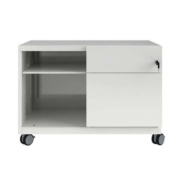 Bisley rolcontainer Note Caddy laden rechts, B 800 mm, verkeerswit, CADM08RH696