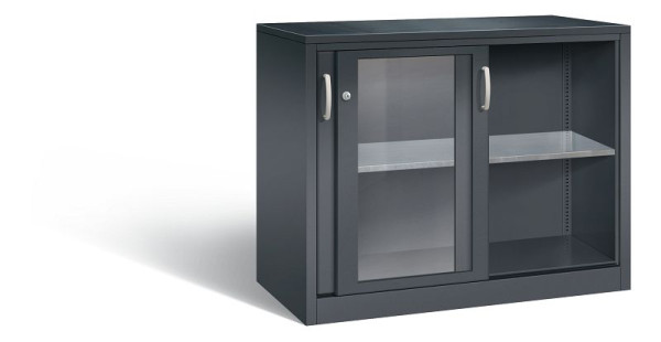 C+P schuifdeurkast Acurado, H1950xB1200xD500mm, kleur: zwart-grijs, beugelgreep, 2059-055 S10038