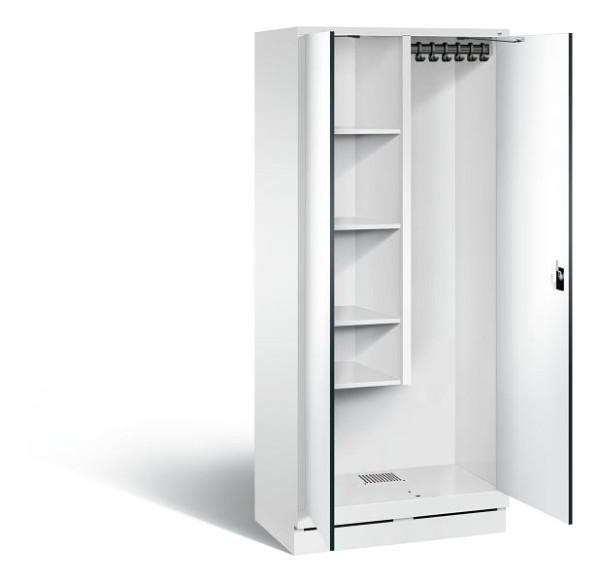 C+P reinigingsmiddelenkast Evolo, H1800xW810xD500mm, kleur: verkeerswit / decor wit, 48120-02 S10181
