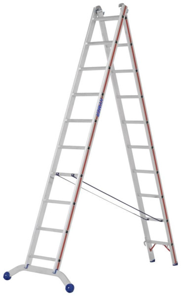 HYMER multifunctionele ladder, tweedelig, 2x10 sporten, lengte ingeschoven 2,95 m / uitgeschoven 4,91 m, 604520