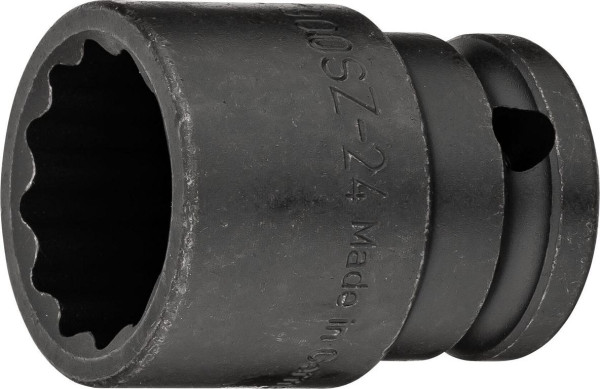 Hazet impact, machine schroevendraaierdop, dubbele zeskant, hol vierkant 12,5 mm, 24 mm, 900SZ-24