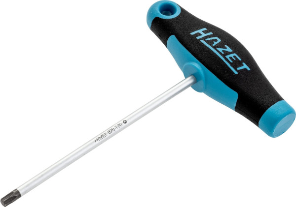 Hazet-schroevendraaier, met T-greep, TORX®-profiel aan de binnenkant, T20, rond blad, ergonomische HAZET 2-componenten T-greep, 828-T20