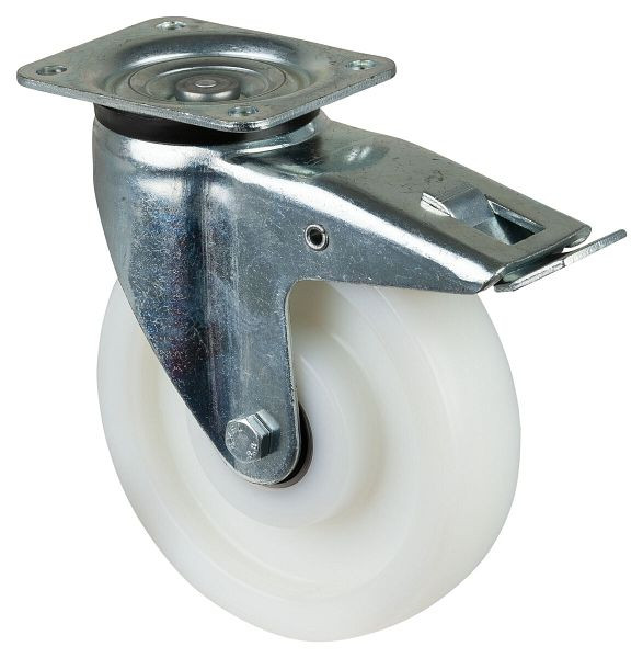 BS Rolls Zwaarlastwiel met rem, breedte 50 mm, Ø200 mm, tot 1200 kg, loopvlak/wiellichaam kunststof, kogellager, L620.B15.201