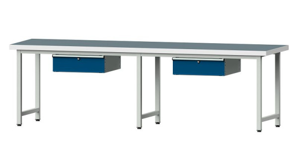ANKE werkbanken werktafel, model 193, 2800 x 800 x 850 mm, RAL 7035/5010, UBP 50 mm, 401.474