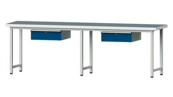 ANKE werkbanken werktafel, model 93, 2800 x 700 x 900 mm, RAL 7035/5010, UBP 50 mm, 400.427
