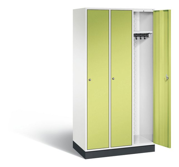 C+P garderobekast Intro, H1950xW920xD490mm, kleur: verkeerswit / virid green, 8170-301 S10050