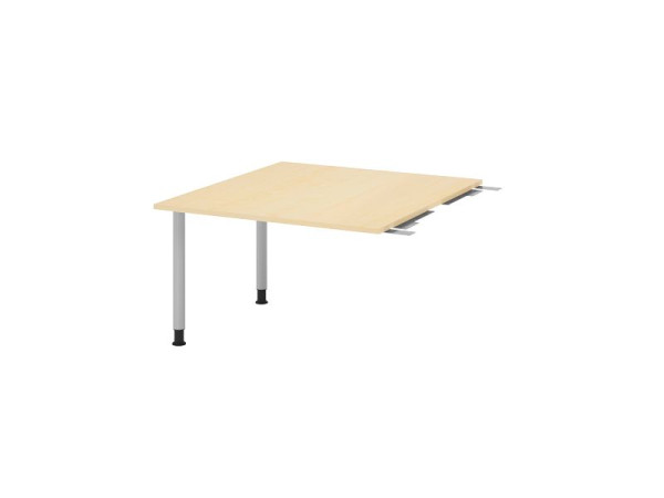 Hammerbacher tussenplaat VKT, kleur tafelblad: esdoorn, plaat: 1200 x 1300 x 25 mm, ronde buisvoet zilver, werkhoogte: 720 - 740 mm, VKT12C/3/S