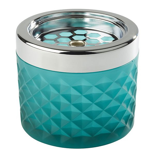 APS windasbak, Ø 9,5 cm, hoogte: 8 cm, glas, turquoise, mat, verchroomd metaal, met bajonetsluiting, 00584