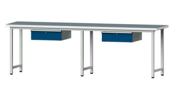 ANKE werkbanken werktafel, model 93, 2800 x 700 x 890 mm, RAL 7035/5010, UBP 40 mm, 400.425