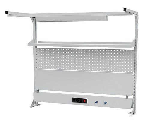 Bedrunka + Hirth meerwandige opbouw breedte 1500 met bovenframe, 1x energiekanaal, 1x geperforeerde wand, 1x magneetwand, 1x legplank, 1500 x 750 x 1250 mm, 03.900.15.20