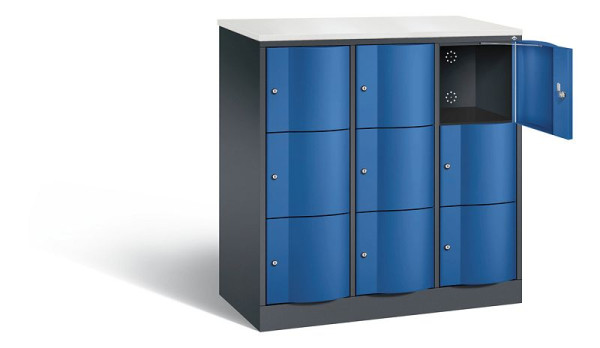 C+P lockerkast Resisto, H1255xB1148xD540mm, kleur: zwartgrijs / gentiaanblauw, 8573-372 S10688