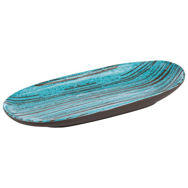 APS bord -CANCUN-, 28 x 13,5 x 4 cm, melamine, binnenkant: decor, turquoise/bruin, buitenkant: bruin, 85201