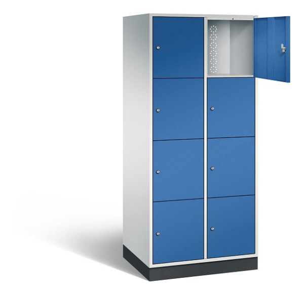 C+P XL lockerkast Intro, H1950xW820xD590mm, kleur: lichtgrijs / gentiaanblauw, 8470-203 S10002