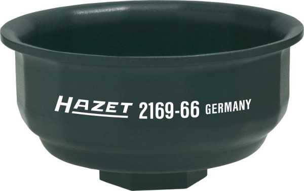 Hazet oliefiltersleutel, hol vierkant 12,5 mm (1/2 inch), gegroefd profiel, 76 mm, 2169-66