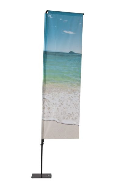 Showdown Displays Beachvlag aluminium vierkante vorm 240cm totale hoogte, BFAS240