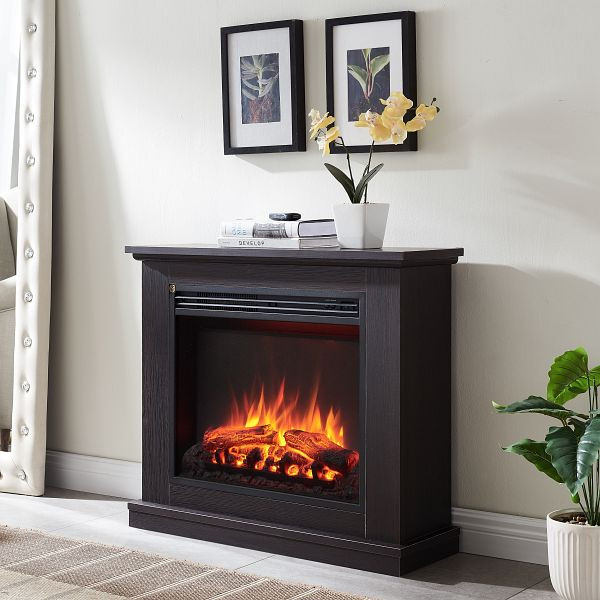 CrownFlame Phanos elektrische haard, 2000 W, kleur: donkerbruin, EF321A-MT321C-EO