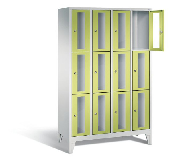 C+P lockerkast Classic, H1850xB1190xD500mm, kleur: lichtgrijs / virid groen, 8010A403 S10006