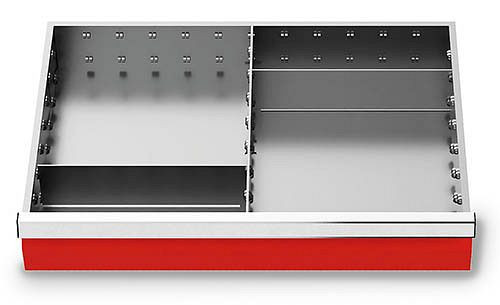Bedrunka + Hirth metalen indelingsset 3 delig, R 24-16, paneelhoogte 75 mm, afmetingen in mm (BxDxH): 600 x 400 x 75, 168-146-75