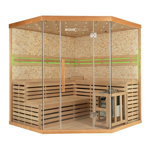 HOME DELUXE Traditionele sauna SKYLINE BIG - XL met kunststenen muur, 6767