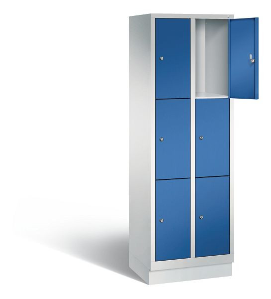 C+P lockerkast Evolo, H1800xB610xD500mm, kleur: lichtgrijs / gentiaanblauw, 48020-203 S10000