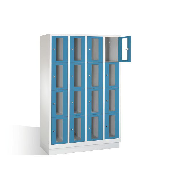 C+P lockerkast Classic, H1800xB1190xD500mm, kleur: lichtgrijs / lichtblauw, 8020A404 S10003