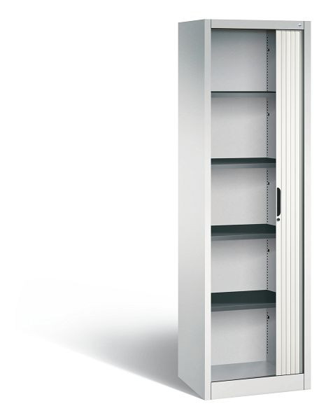 C+P rolluikkast Omnispace, H1980xB600xD420mm, kleur: lichtgrijs/verkeerswit, verzonken greep, 5 niveaus, 3200-00L S10109