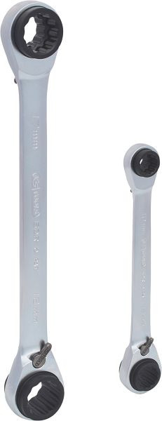 KS Tools 4 in 1 GEARplus omschakelbare dubbele ratelringsleutelset, 2-delig 8-19 mm, 503.4655