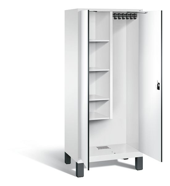 C+P reinigingsmiddelenkast Evolo, H1850xW810xD500mm, kleur: verkeerswit / decor wit, 48110-02 S10103
