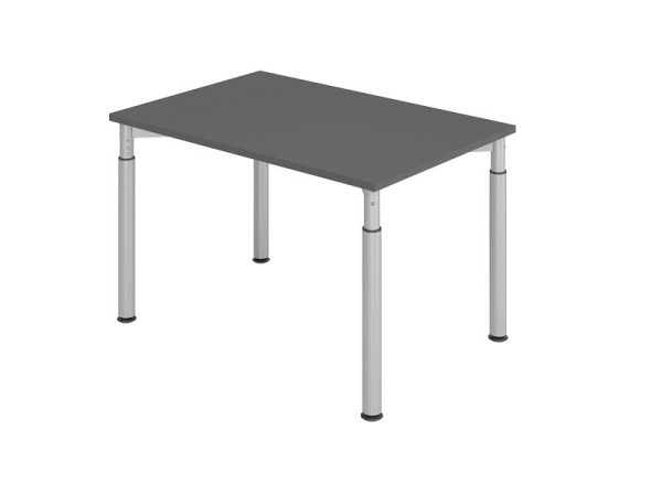 Hammerbacher bureau 4 voet rond, 120x80cm grafiet/zilver, VYS12/G/S