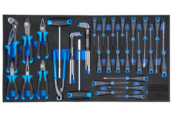 SW-Stahl werkplaatswagen assortiment, schroevendraaiers en tangen, 44 stuks, Z3011-8
