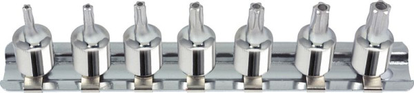 KS Tools Bitdoppenset 1/4" CHROMEplus, vijfsterboring, 7-deligTS10-TS40, 918.1545