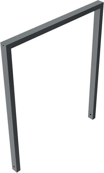 Schake leunbeugel van rechthoekige staalbuis, 60 x 40 mm, zonder dwarsbalk, totale breedte: 1000 mm, thermisch verzinkt en gecoat DB 703, 456_100B