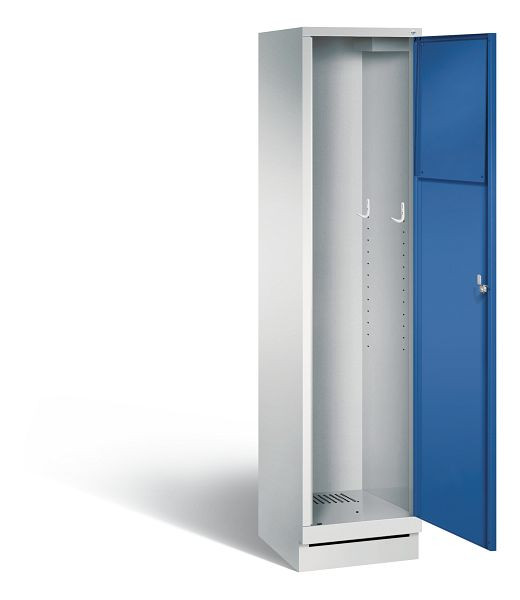 C+P wasverzamelkast Evolo, H1800xB420xD500mm, kleur: lichtgrijs / gentiaanblauw, 48170-210 S10006