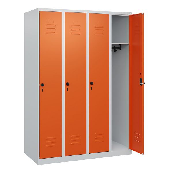 C+P Umkleidespind Classic PLUS, 4 Abteile, 1700x1200x500mm, 7035/2004, Drehriegel, 0800007-40 S10000