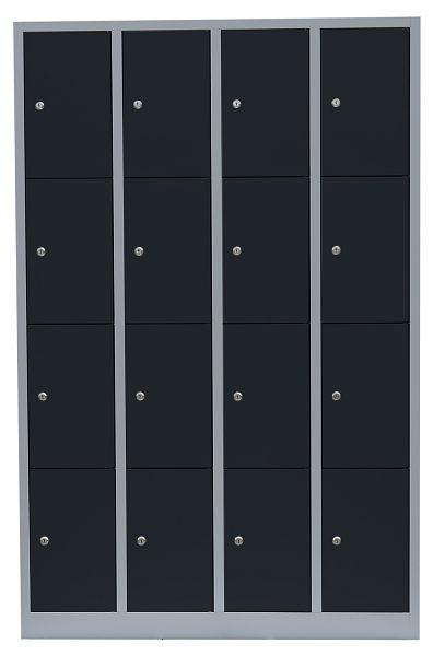 Lüllmann stalen compartimentenkast, 1800 x 1170 x 500 mm, lichtgrijs/antracietgrijs, 520448