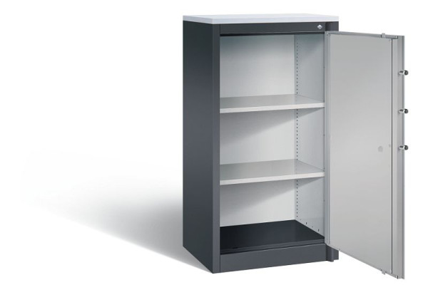 C+P brandwerende kast Certos, H1226xB650xD500mm, kleur: zwart grijs/wit aluminium, dagschoot, 3 OH, 1160-000 S10165