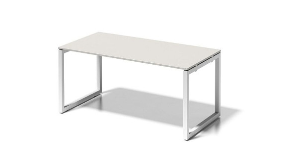 Bisley Cito bureau, 730 mm vaste hoogte O-frame, H 19 x B 1600 x D 800 mm, grijswit/verkeerswit, DOF1608GW396