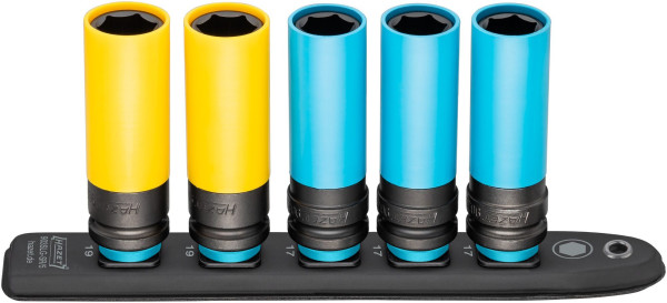Hazet SmartRail 903SLG-SR/5, hol vierkant 12,5 mm (1/2 inch), uitwendig zeskant trekprofiel, aantal gereedschappen: 5, 903Slg-SR/5