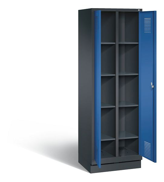 C+P washok Evolo, H1800xW610xD500mm, kleur: zwartgrijs / gentiaanblauw, 48022-20B S10028