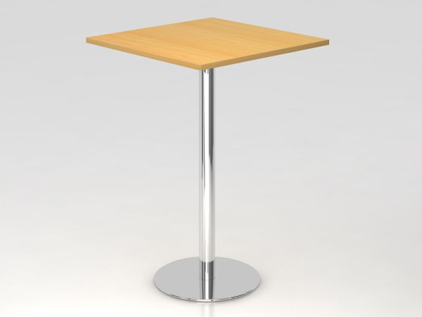 Hammerbacher bartafel 80x80cm beuken/chroom, verchroomd frame, VSTH88/6/C