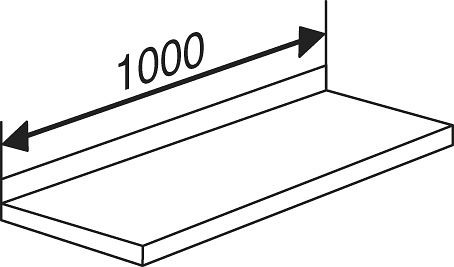 Kerkmann Libra stalen plank met aanslagrand, B 1000 x D 300 mm, lichtgrijs, 52129511