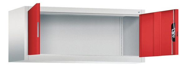 C+P bovenkast Acurado, H500xB1200xD500mm, kleur: lichtgrijs / vuurrood, verzonken handgreep, 9484-000 S10178