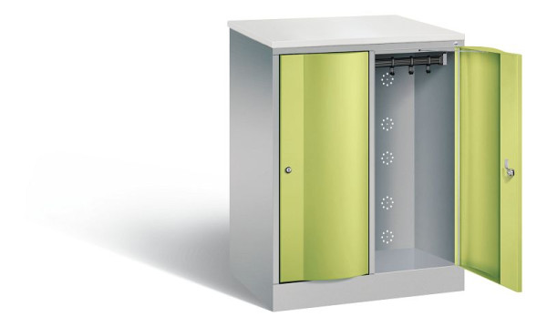 C+P locker Resisto, H1077xW772xD540mm, kleur: wit aluminium / virid groen, 8271-272 S10086