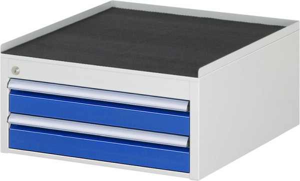 RAU ladekast serie 7000, B580xD650xH285mm, laden: 2xH90mm, metalen onderstel met 3-zijdige rolrand en antislipmat, 03-L1.3A-MT.11