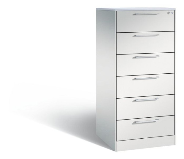 C+P archiefkast Asisto, H1310xB562xD600mm, kleur: lichtgrijs, beugelgreep, 146224-622 S10149