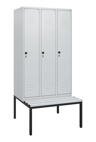 C+P luierkluis Classic PLUS, met onderbank, 3 vakken, 1950x900x815mm, 7035/7035, draaibare sluiting, 0800505-30 S10039