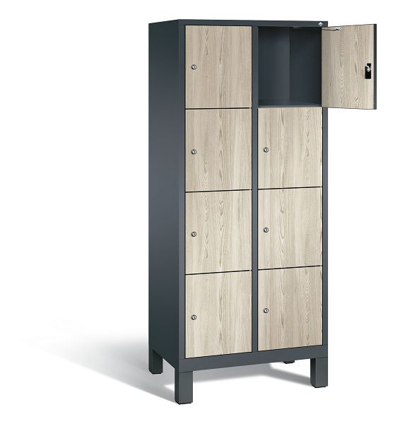 C+P lockerkast Evolo, H1850xW810xD500mm, kleur: antracietgrijs / Sen ash decor, 48010-224 S10211